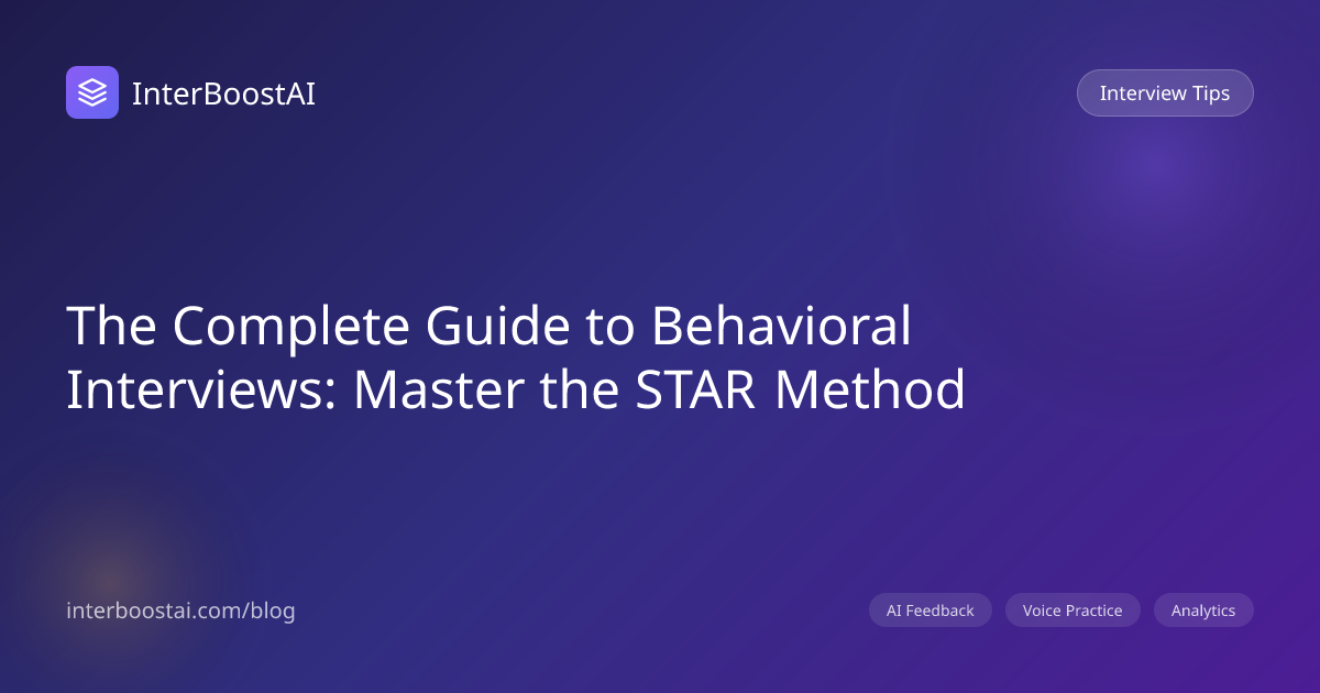 The Complete Guide to Behavioral Interviews: Master the STAR Method ...